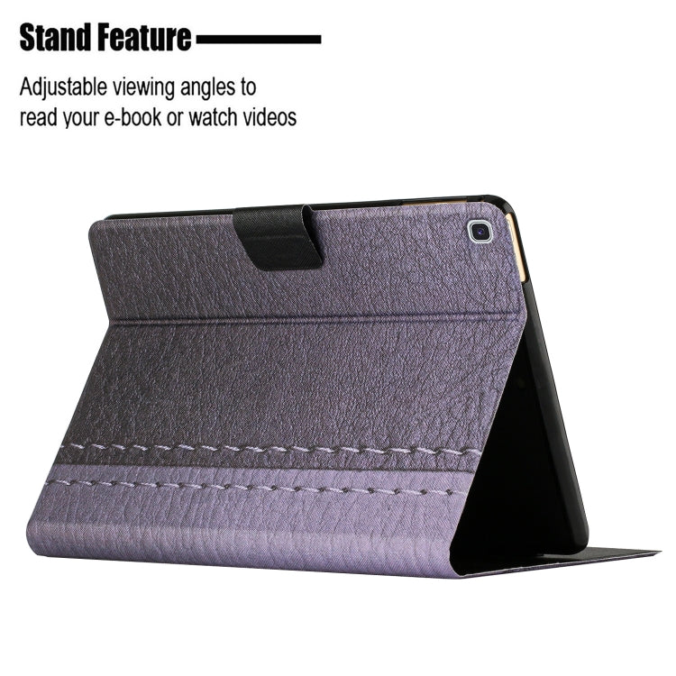 For Samsung Galaxy Tab A7 10.4 2020 T500 Stitching Solid Color Smart Leather Tablet Case(Grey) by bashfashion