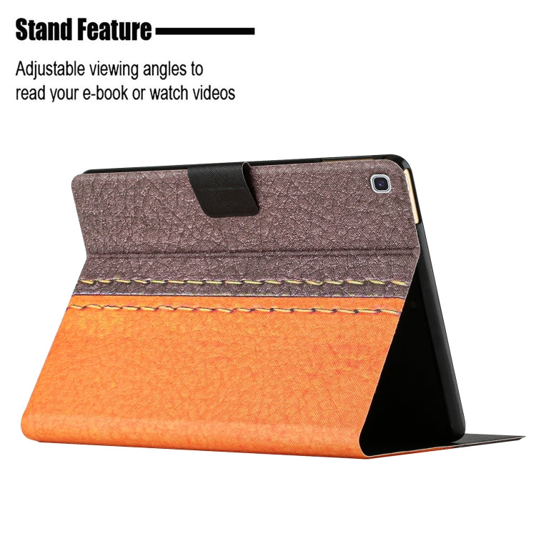 For Samsung Galaxy Tab S6 Lite P610 Stitching Solid Color Leather Tablet Case(Orange) by bashfashion