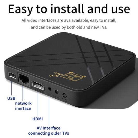 D9 PRO 2.4G/5G WIFI 4K HD Android TV Box, Memory:8GB+128GB(UK Plug) by bashfashion