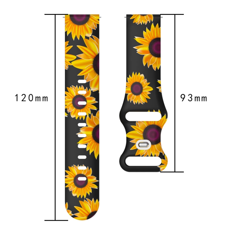 For Fitbit Versa Printing Butterfly Buckle Silicone Watch Band(Flowers) by bashfashion