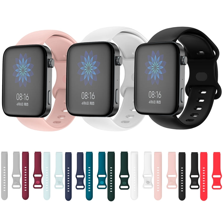 For Xiaomi Mi Watch 18mm Butterfly Buckle Silicone Watch Band(White) by bashfashion