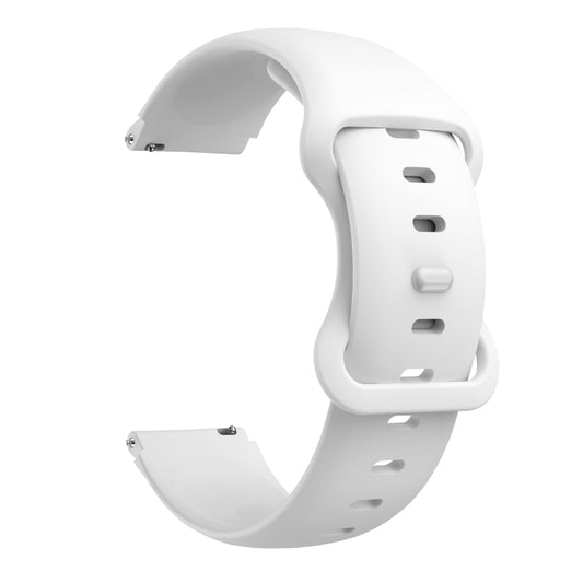 For Xiaomi Haylou Smart Watch LS01 19mm Butterfly Buckle Silicone Watch Band(White) by bashfashion