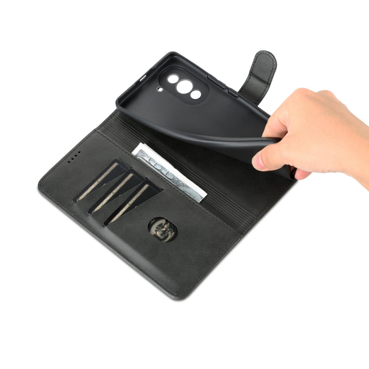 For Huawei nova 10 AZNS Skin Feel Calf Texture Flip Leather Phone Case(Black) by AZNS