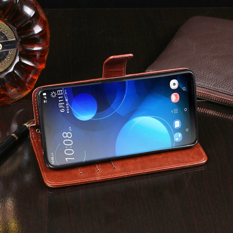 For HTC Desire 19+ idewei Crazy Horse Texture Horizontal Flip Leather Case with Holder & Card Slots & Wallet(White) by idewei