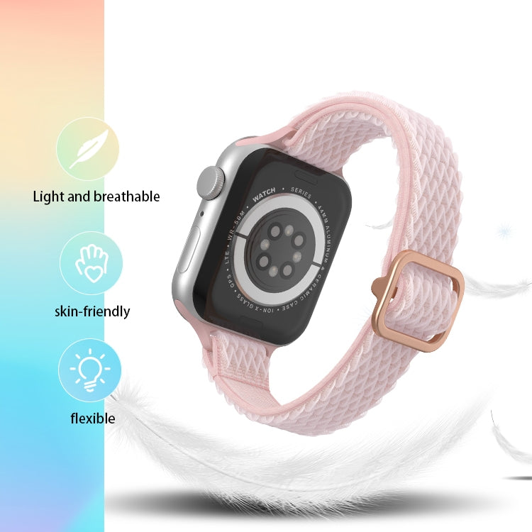 Wave Small Waist Nylon Watch Band For Apple Watch Series 9&8&7 41mm / SE 3&SE 2&6&SE&5&4 40mm / 3&2&1 38mm(Black) by bashfashion