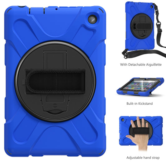 For Amazon Kindle Fire 7 2022 Hard PC Soft Silicone Full Body Tablet Case(Blue) by bashfashion