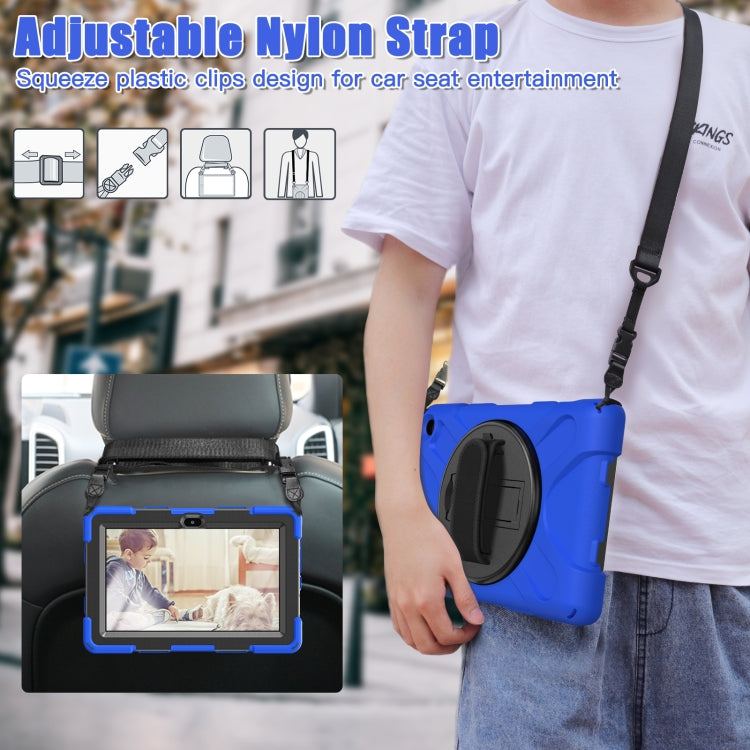 For Amazon Kindle Fire 7 2022 Hard PC Soft Silicone Full Body Tablet Case(Blue) by bashfashion