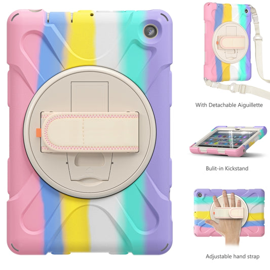 For Amazon Kindle Fire 7 2022 Hard PC Soft Silicone Full Body Tablet Case(Colorful Pink) by bashfashion