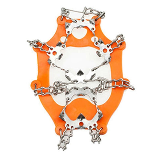 1 Pair 19 Teeth Anti-Slip Ice Gripper Hiking Climbing Chain Shoes Covers, Size:XL(Orange) by bashfashion