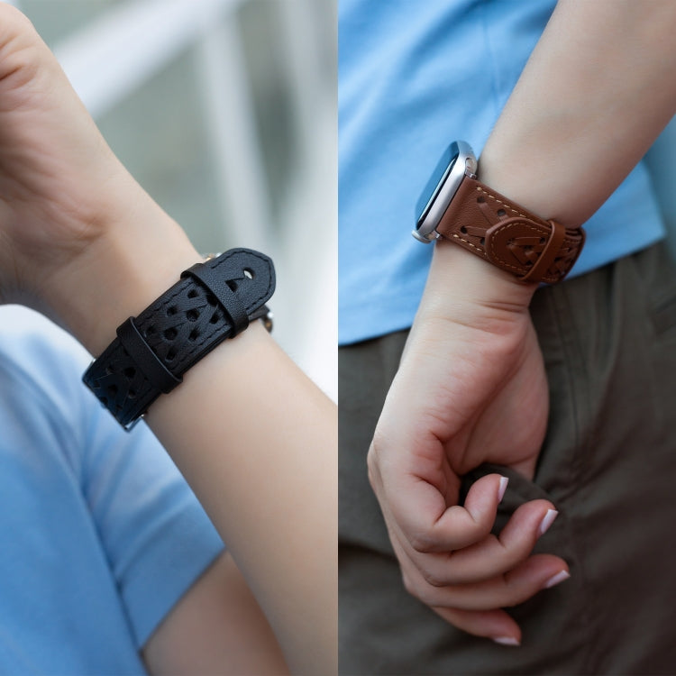 Genuine Leather Woven Watch Strap For Apple Watch Series 9&8&7 41mm / SE 3&SE 2&6&SE&5&4 40mm / 3&2&1 38mm(Purple) by bashfashion