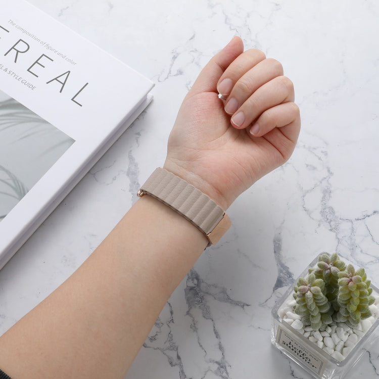 For Samsung Galaxy Watch3 41mm 22mm Magnetic Buckle Leather Watch Band(Crimson Cherry) by bashfashion