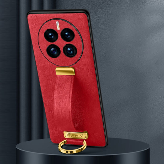 For Huawei Mate 50 SULADA Cool Series PC + Leather Texture Skin Feel Shockproof Phone Case(Red) by SULADA