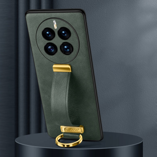 For Huawei Mate 50 SULADA Cool Series PC + Leather Texture Skin Feel Shockproof Phone Case(Green) by SULADA