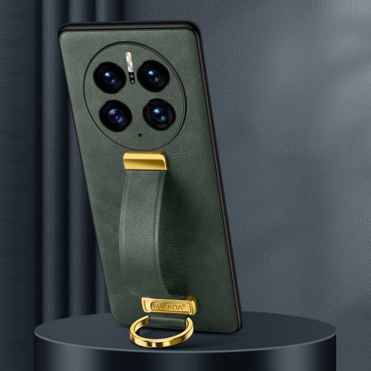 For Huawei Mate 50 Pro SULADA Cool Series PC + Leather Texture Skin Feel Shockproof Phone Case(Green) by SULADA