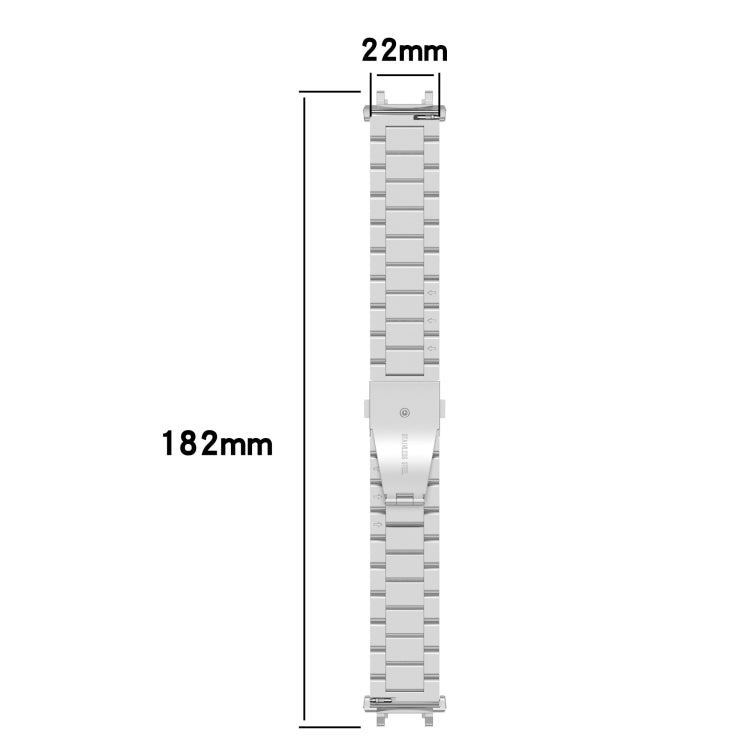 For Huami Amazfit T-Rex 2 Three Strains Steel Watch Band(Black) by bashfashion