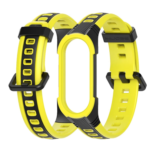 For Xiaomi Mi Band 5 / 6 / 7 MIJOBS Unibody Two-color Silicone Watch Band(Black Yellow) by MIJOBS