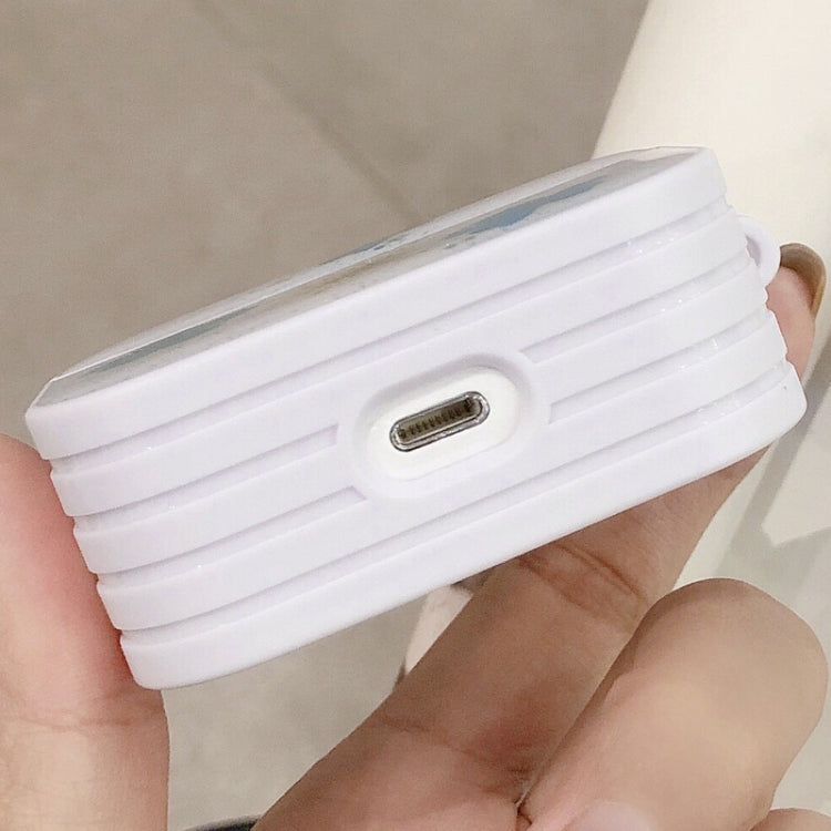 For AirPods Pro Beautiful Ladies Flowers Pattern Wireless Earphone Protective Case(Rose Red) by bashfashion