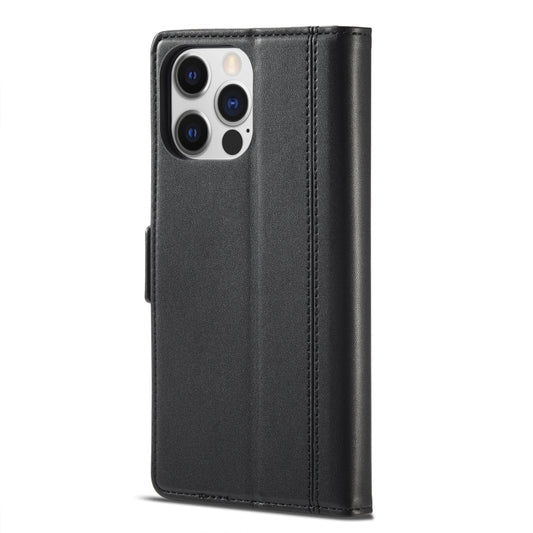For iPhone 14 Pro LC.IMEEKE Magnetic Buckle Leather Phone Case(Black) by LC.IMEEKE