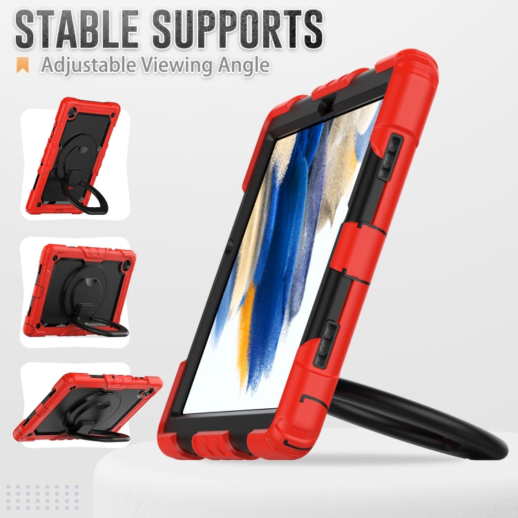 For Samsung Galaxy Galaxy Tab A8 Bracelet Holder Silicone + PC Tablet Case(Red) by bashfashion