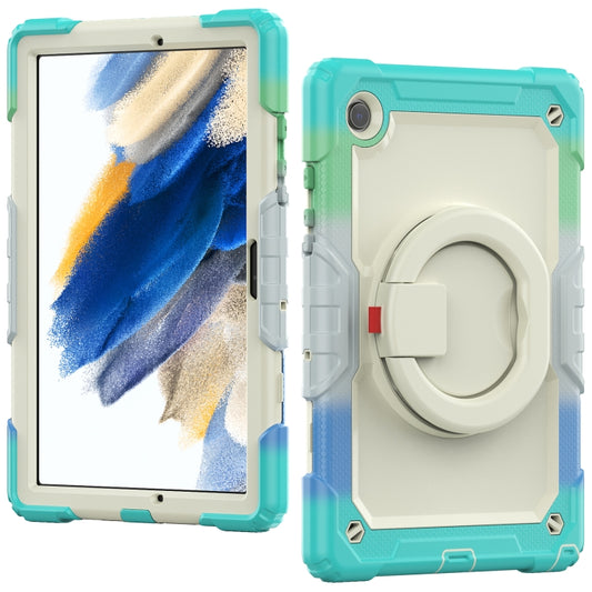 For Samsung Galaxy Galaxy Tab A8 Bracelet Holder Silicone + PC Tablet Case(Colorful Blue) by bashfashion