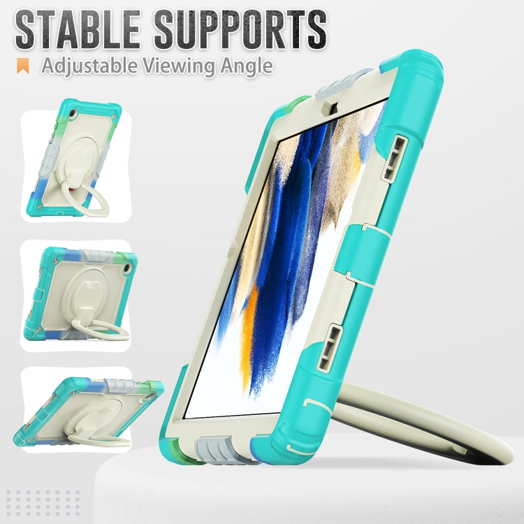 For Samsung Galaxy Galaxy Tab A8 Bracelet Holder Silicone + PC Tablet Case(Colorful Blue) by bashfashion