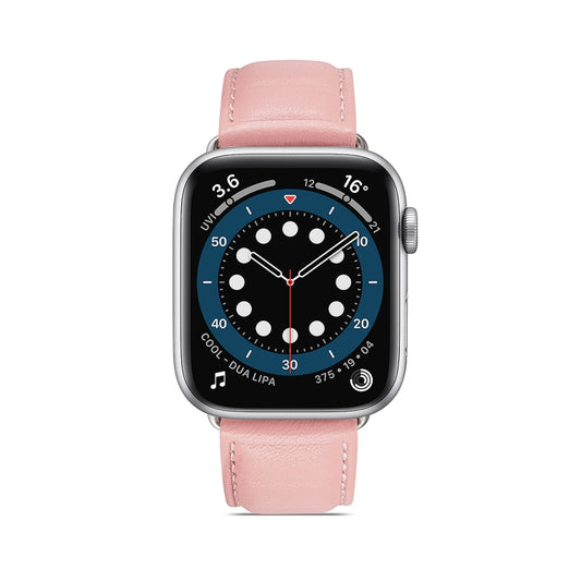 Genuine Leather Watch Band For Apple Watch Series 9&8&7 41mm / SE 3&SE 2&6&SE&5&4 40mm / 3&2&1 38mm(Pink) by bashfashion