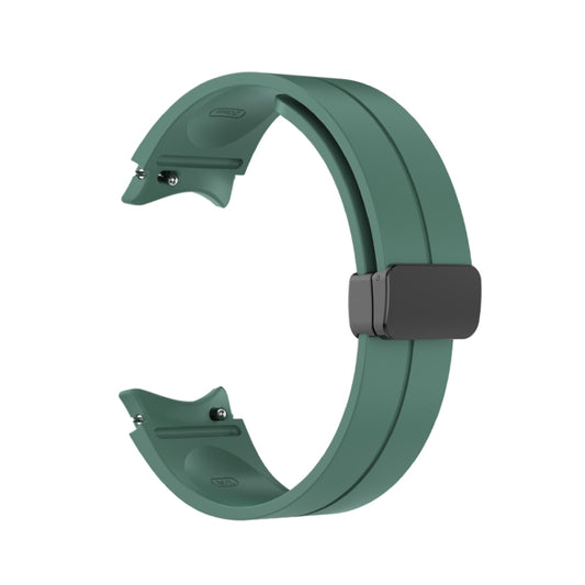 For Samsung Galaxy Watch5 40mm / 44mm / Pro 45mm Folding Buckle Silicone Watch Band(Army Green) by bashfashion