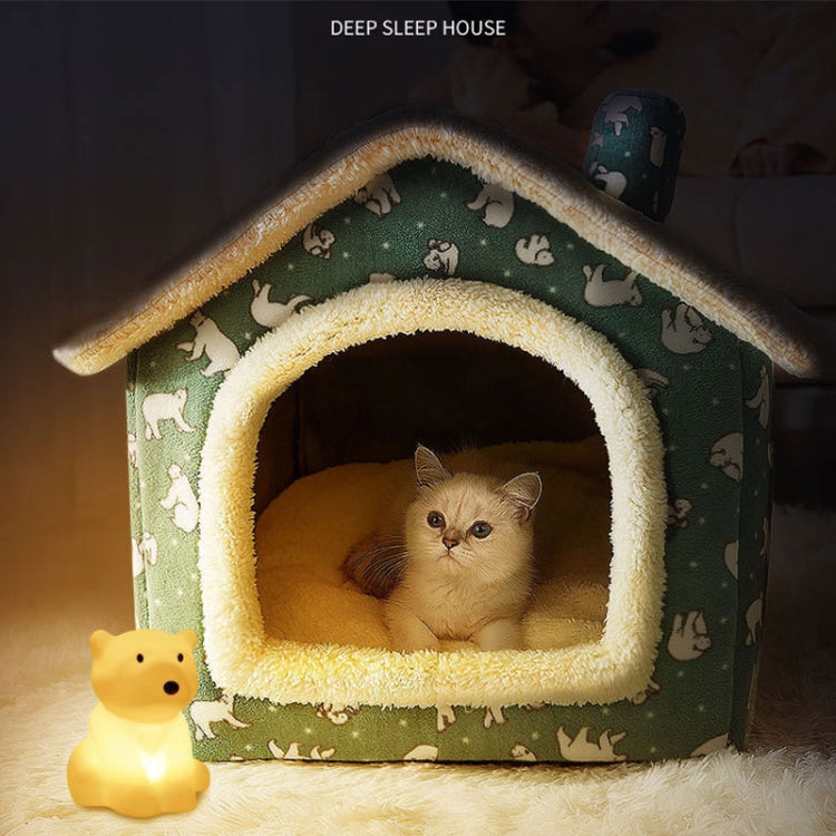 House Type Universal Removable and Washable Pet Dog Cat Bed Pet Supplies, Size:L(Green Dinosaurs) by bashfashion
