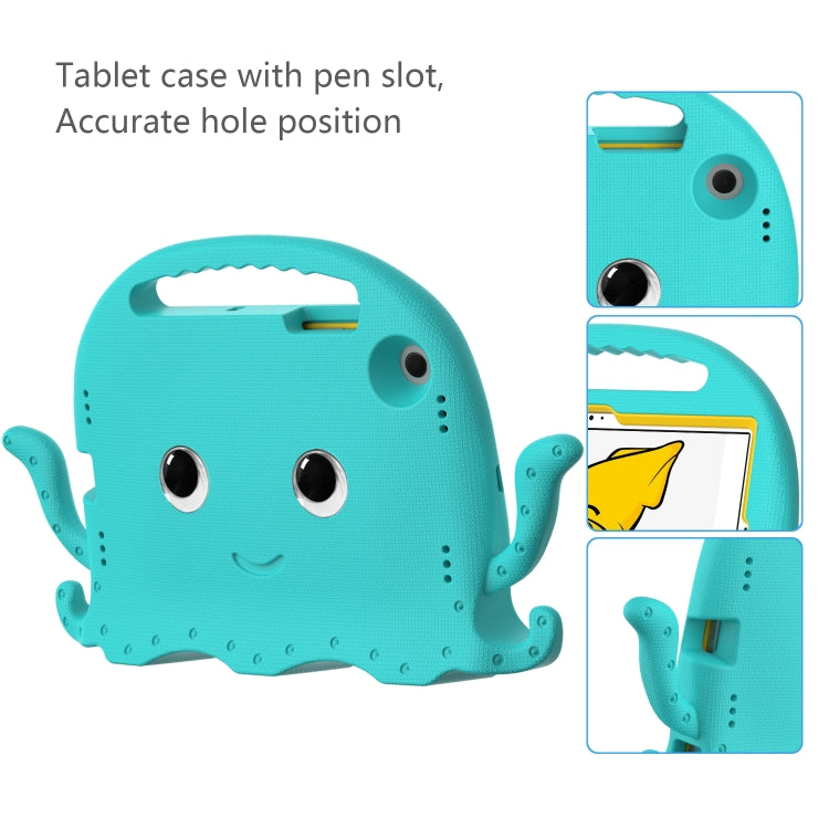 For Samsung Galaxy Tab A8 10.5 2021 Octopus Style EVA + PC Tablet Case with Strap(Glacial Green) by bashfashion