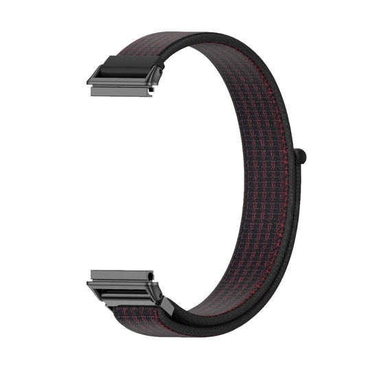 For Huawei Band 7 / 7 NFC Mijobs Breathable Nylon Watch Band(Black Red) by MIJOBS