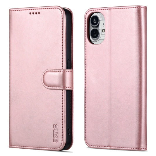 For Nothing Phone 1 AZNS Skin Feel Calf Texture Flip Leather Phone Case (Rose Gold) by AZNS