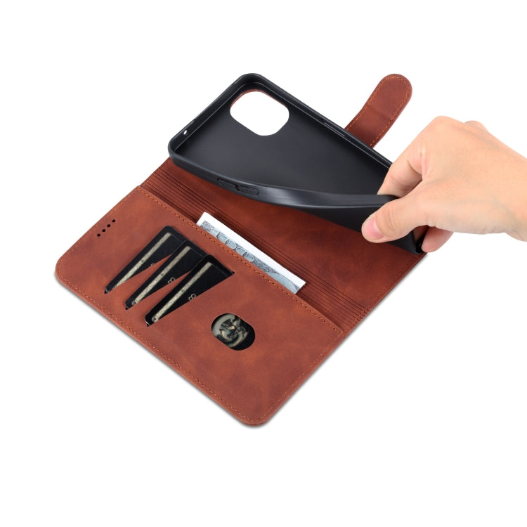 For Nothing Phone 1 AZNS Skin Feel Calf Texture Flip Leather Phone Case (Brown) by AZNS