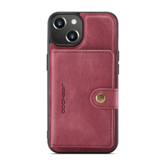 For iPhone 14 JEEHOOD Retro Magnetic Detachable Leather Phone Case (Red) by JEEHOOD