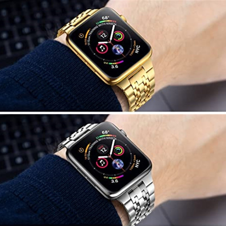 Seven-bead Ultra-thin Stainless Steel Watch Band For Apple Watch Series 9&8&7 41mm / SE 3&SE 2&6&SE&5&4 40mm / 3&2&1 38mm(Rose Gold) by bashfashion