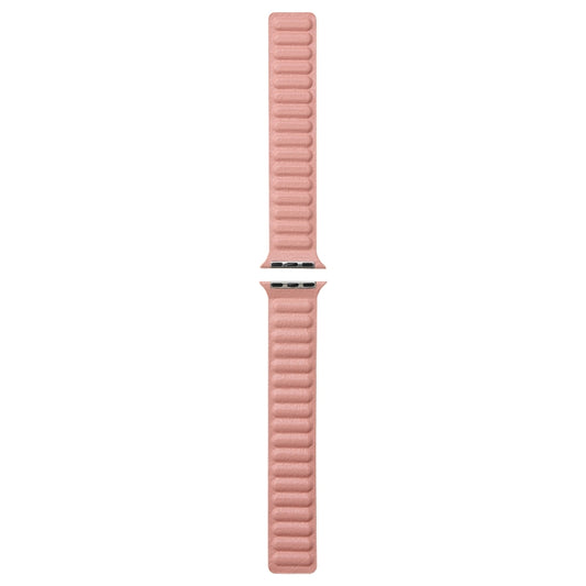 Magnetic Two-color Loop Slim Leather Watch Band For Apple Watch Series 9&8&7 41mm / SE 3&SE 2&6&SE&5&4 40mm / 3&2&1 38mm(Pink) by bashfashion