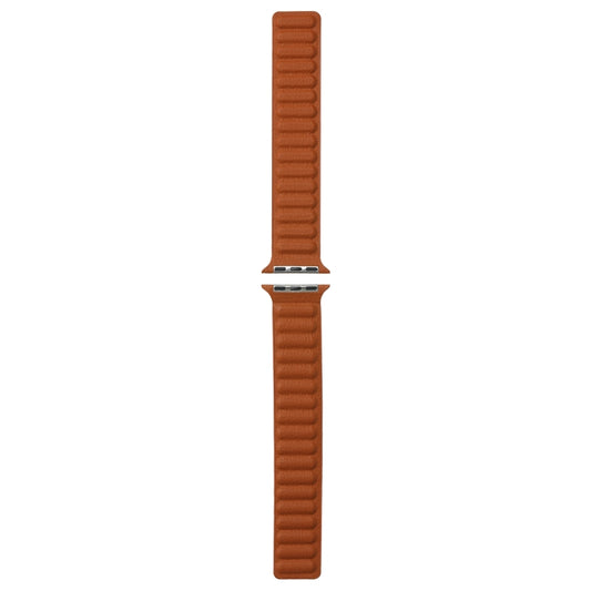 Magnetic Two-color Loop Slim Leather Watch Band For Apple Watch Series 9&8&7 41mm / SE 3&SE 2&6&SE&5&4 40mm / 3&2&1 38mm(Golden Brown) by bashfashion
