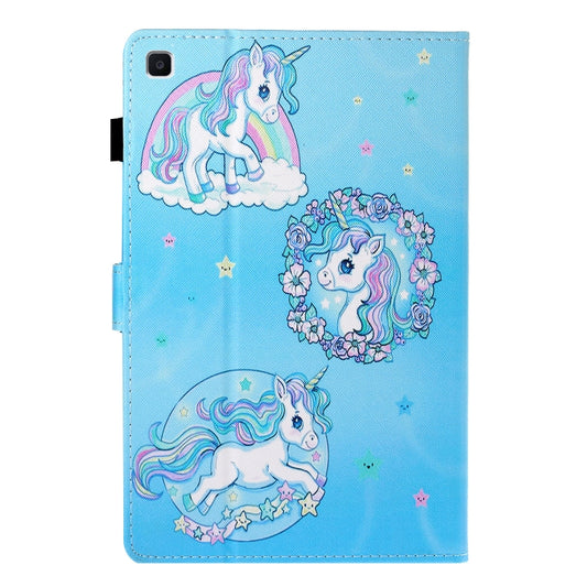 Sewing Thread Left and Right Flat Leather Case with Pen Cover & Card Slot & Buckle Anti-skid Strip and Bracket(Unicorn) by bashfashion