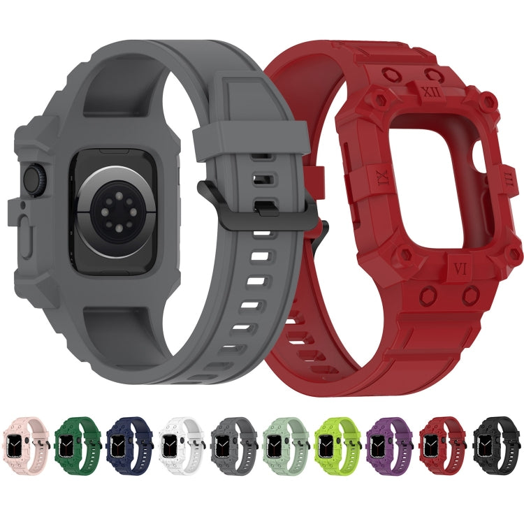 Integrated Silicone Watch Band For Apple Watch Series 9&8&7 41mm / SE 3&SE 2&6&SE&5&4 40mm / 3&2&1 38mm(White) by bashfashion