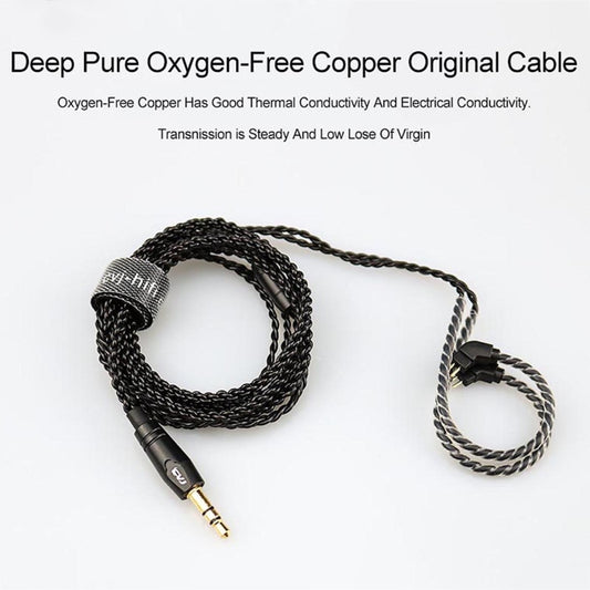 CVJ-V1 1.25m Oxygen-free Copper Silver Plated Upgrade Cable For 0.78mm Earphones, Without Mic by CVJ