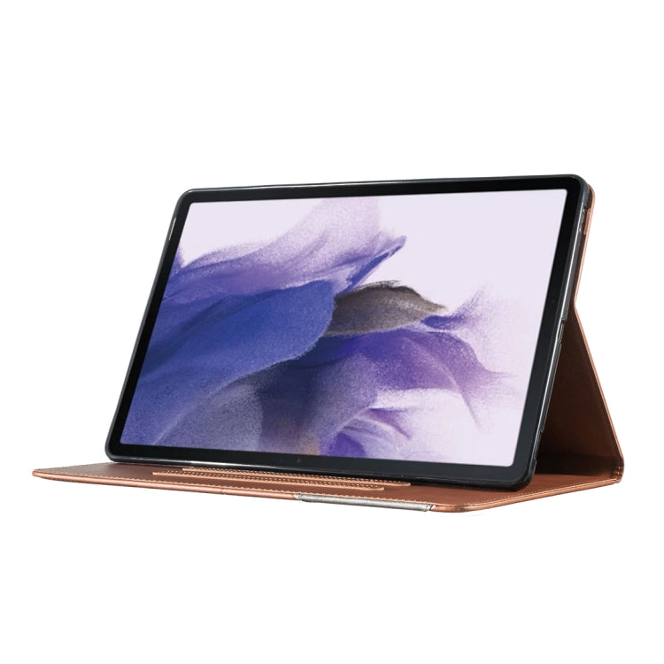 For Samsung Galaxy Tab S7 FE/Tab S7+/Tab S8+ Prismatic Leather Tablet Case(Brown) by bashfashion