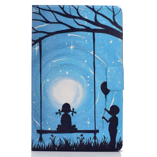 Electric Pressed Left and Right Flat Feather Case with Pen Cover & Card Slot & Buckle Anti-slip Strip and Bracket(Lovers) by bashfashion