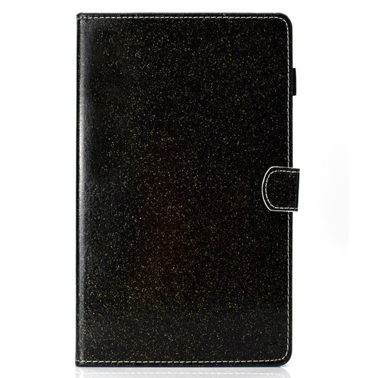 Glitter Left and Right Flat Leather Case with Pen Cover & Card Slot & Buckle Anti-skid Strip and Bracket(Black) by bashfashion