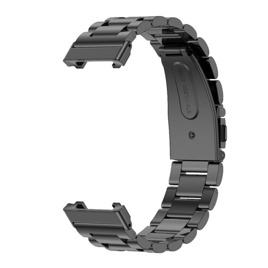 For Xiaomi Mi Band 7 Pro Mijobs Three-bead Metal Stainless Steel Watch Band(Black) by MIJOBS