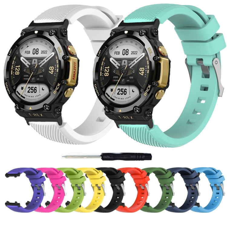 For Amazfit T-Rex 2 Twill Silicone Watch Band(White) by bashfashion