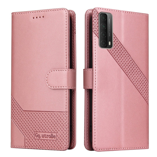 For Huawei P Smart 2021 GQUTROBE Skin Feel Magnetic Leather Phone Case(Rose Gold) by GQUTROBE