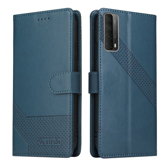 For Huawei P Smart 2021 GQUTROBE Skin Feel Magnetic Leather Phone Case(Blue) by GQUTROBE