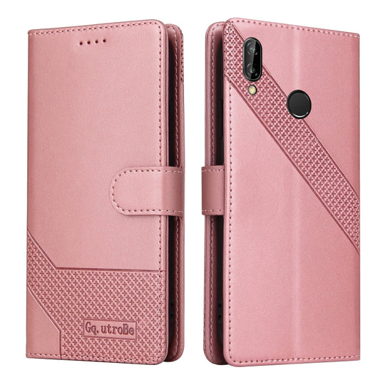 For Huawei P20 Lite GQUTROBE Skin Feel Magnetic Leather Phone Case(Rose Gold) by GQUTROBE