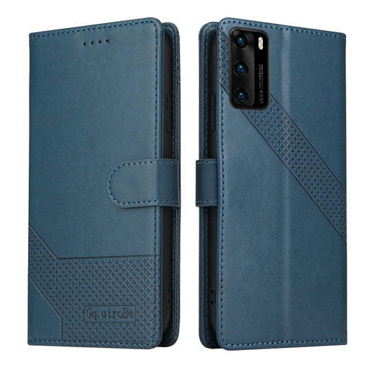 For Huawei P40 Pro GQUTROBE Skin Feel Magnetic Leather Phone Case(Blue) by GQUTROBE