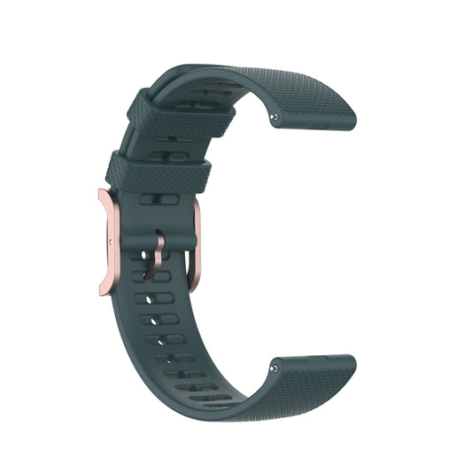 For Coros Apex 46mm / Apex Pro Rose Gold Square Buckle Silicone Watch Band(Olive Green) by bashfashion