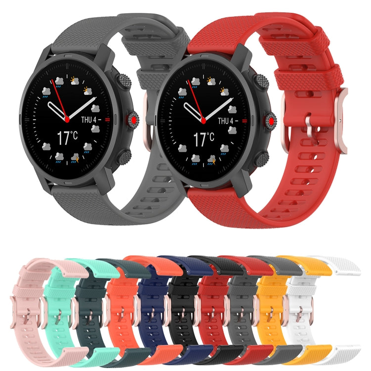 For Coros Apex 46mm / Apex Pro Rose Gold Square Buckle Silicone Watch Band(Olive Green) by bashfashion